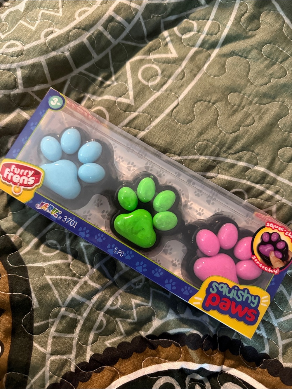 Squishy Paws 3-Pack — Blue, Green & Pink